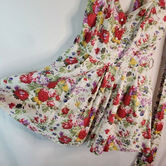 English Rose Miss Selfridge Floral Retro Sweetheart Tea Dress - Picture 5 of 16